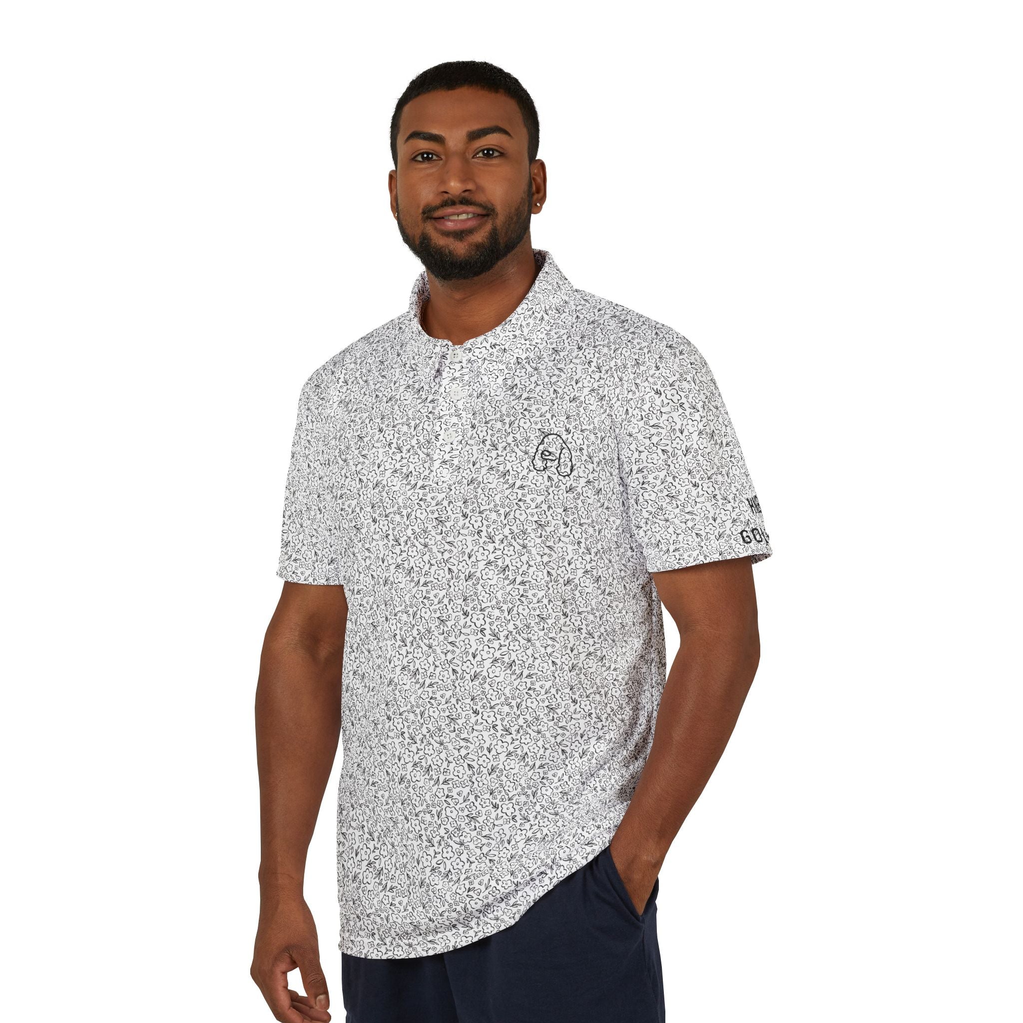 Black Floral Polo