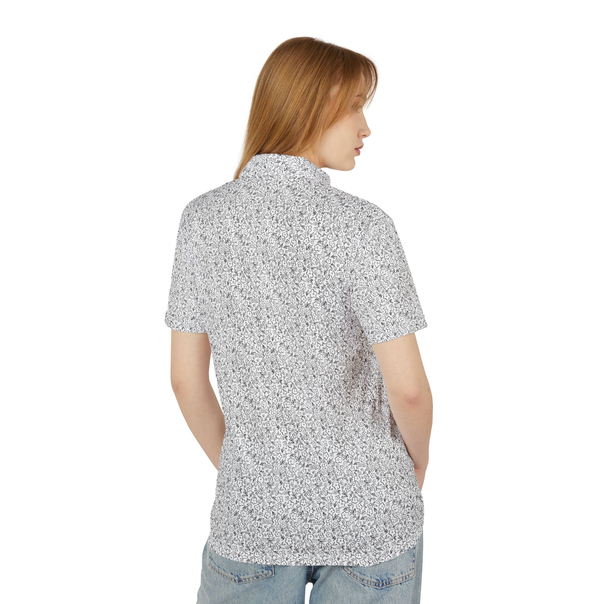 Black Floral Polo