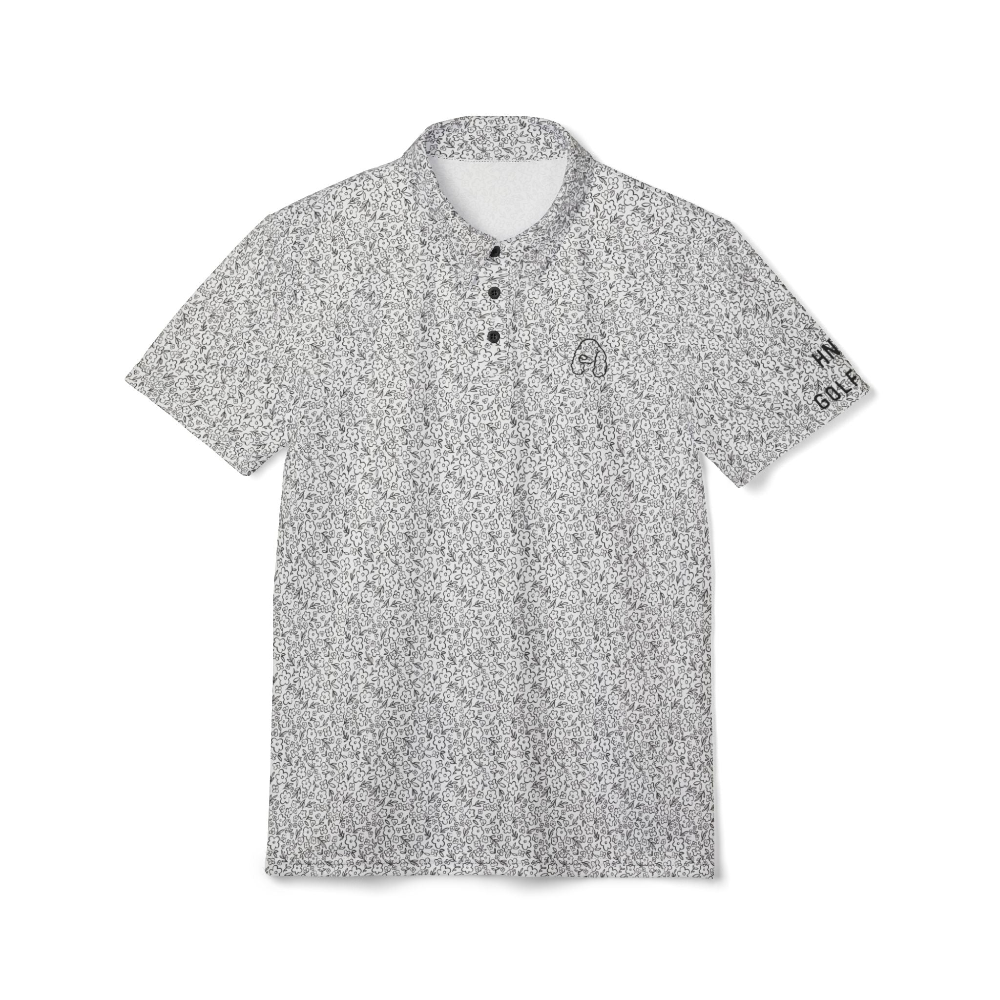 Black Floral Polo